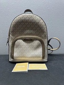 Michael Kors Jaycee Medium Ombré Signature Logo Backpack Husk Used - Picture 1 of 22