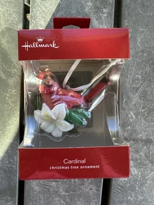 Punze Christbaumschmuck rot Kardinal Vogel mit Box - Bild 1 von 6