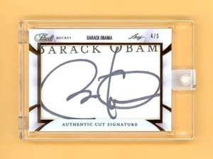 Barack Obama 2017 - 2018 Leaf Pearl 4/5 Cut Signature Autograph Autogramm Auto - Bild 1 von 2