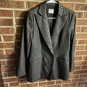 Armani Collezioni Damen Blazer Grau Nadelstreifen Wolle Kaschmir Gr. 42 Italy - Bild 1 von 22