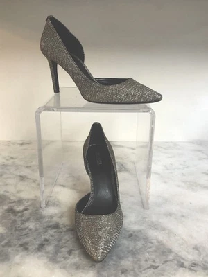 Michael Kors Flex Gold & Silver Glitter Metallic Heel Closed Toe Shoes In EUC - Image 1 of 4