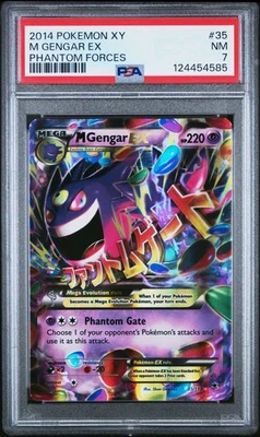 2014 POKEMON XY PHANTOM FORCES #35 M GENGAR EX PSA 7 - Image 1 of 2