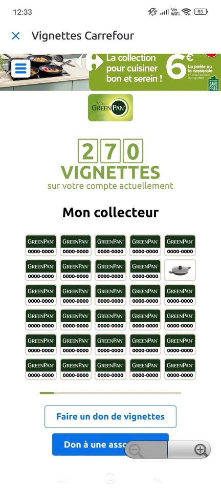 ** Lot de 50 vignettes Carrefour 2025 Digitalisée - GreenPan Green Pan - Photo 1/1