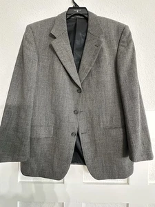 Yves Saint Laurent 100% Worsted Wool Blazer Suit Coat Mens 42 42L Gray - Picture 1 of 9