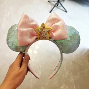 Diadema verde iridiscente SHDR Sirena Ariel de los parques de Disney orejas de Minnie Mouse - Imagen 1 de 9