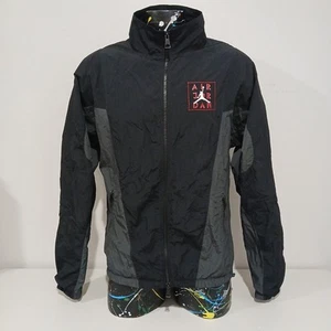 Nike Air Jordan 5 Retro Windbreaker Jacket Black/Grey DD5268-010 Mens Sz M - VGC - Picture 1 of 16