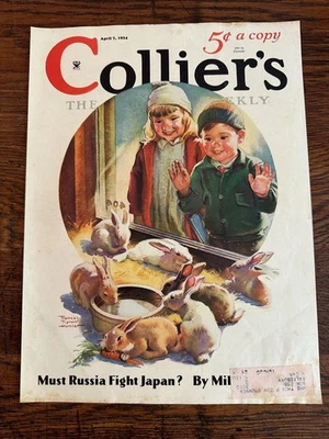 Vintage 1934 Collier’s Magazine Cover - Francis Tipron Hunter Artwork - COVER ON Foto 1 de 4