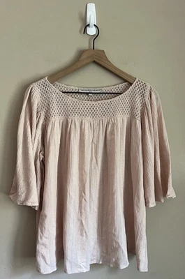 Goes Around Comes Top 女式衬衫丝绸 S 码 4 6 Anthropologie — 第 1/4 张图片