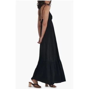 Charlie Holiday Anthropologie Harlow Black Sleeveless 100% Cotton Maxi Dress, M - Picture 1 of 15
