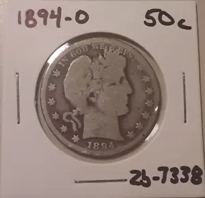 1894-O Barber Liberty Half Dollar Scarce Semi Key Date New Orleans Mint #2b-7338 - Picture 1 of 3