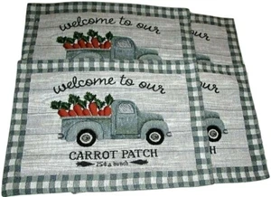 Set di 4 tovagliette arazzo patch carota pasquale di 4 molle bianche blu - Foto 1 di 3