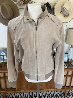 Chaqueta de cuero de gamuza artesanal vintage de los 90 solo para miembros de Europa talla 42 para hombre bombardero Foto 1 de 4