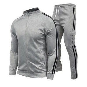 Conjunto de chándal de ropa deportiva con cremallera para hombre - Pantalones de chándal cómodos para gimnasio y aire libre - Imagen 1 de 22