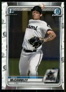 2020 BOWMAN DRAFT BASE CHROME #BD-112 ZACH MCCAMBLEY MARLINS 1ST CARD - Foto 1 di 2