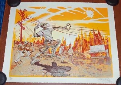 Mear One Art Print David & Goliath Poster S/# 100 Serigraph Street Urban Art - Image 1 of 4