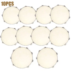 10X10" Hand Held Tambourine Drum Bell Birch Metal Jingles Percussion AU J9W2 - Picture 1 of 5