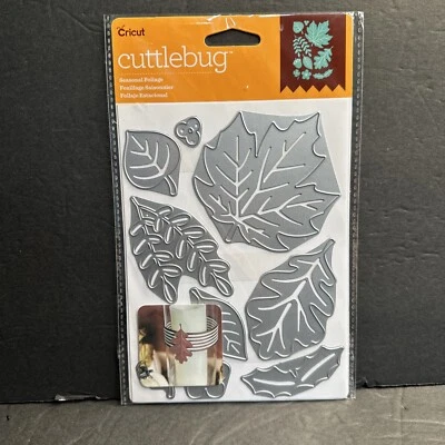 Cricut Cuttlebug SEASONAL FOLIAGE 10  Cut & Emboss Dies Leaves Holly NEW - Image 1 of 4