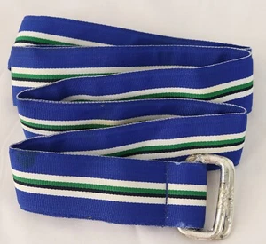 Nuevo con defecto Polo Ralph Lauren Azul/Blanco/Verde Rayas Grosgrain Cinta Cinturón L - Imagen 1 de 6