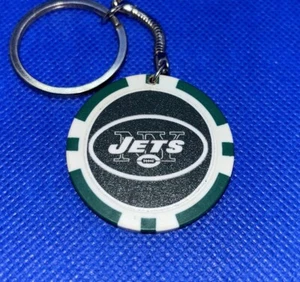 Portachiavi New York Jets Poker Chip Logo Portachiavi NFL Verde e Bianco - Foto 1 di 6