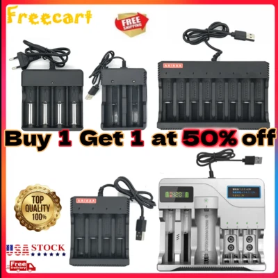 2-8Slots Universal Battery Charger For AA AAA 9V Ni-MH Rechargeable Batteries US - Image 1 of 4