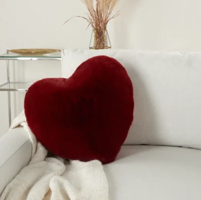 Gift  New Depp Red Heart Pillow Decor Throw 18x18 - Image 1 of 4