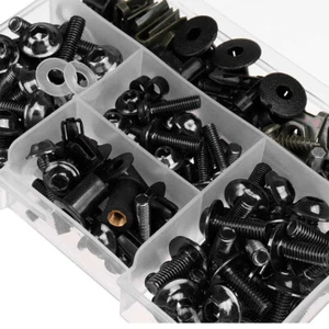 Black Complete Fairing Bolt Screws Kit For Kawasaki Ninja ZX6R 7R ZX9R ZX12R EOA - Picture 1 of 11