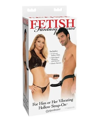 Fetish Fantasy For Him and Her Black Vibrating Hollow Strap On by Pipedream - Image 1 of 4