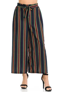 Auliné Collection Womens Wide Leg High Waisted Cropped Palazzo Pants Culottes - Picture 1 of 40