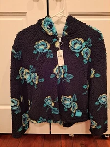 Justice Hoodie Sherpa Size 16-18 Multicolor Flowered New With Tags - Picture 1 of 7