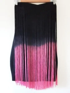 Dotti Dress Womens 10 Bodice Bra Black with Pink Fringe Bodycon Stunning - Picture 1 of 14