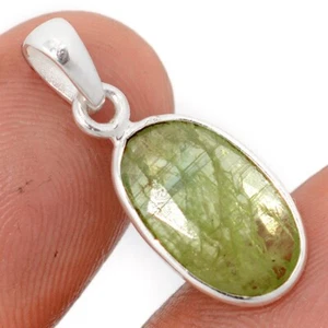 Natural Faceted Mint Green Kyanite - India 925 Silver Pendant Jewelry CP68458 - Picture 1 of 1