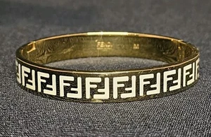 A Forever Fendi Bracelet in Gold and White Enamel Size M - Picture 1 of 12