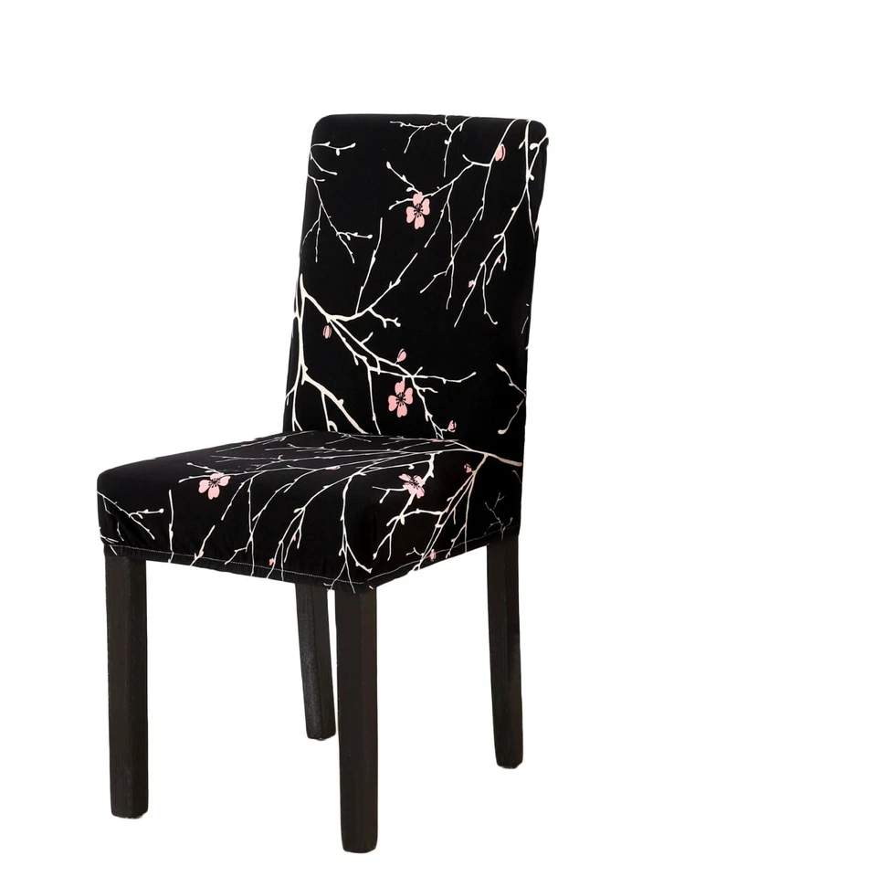 1/4/6pcs Stretch Spandex Dining Room Printed Chair Covers Slipcovers Home Decor - Image 1 of 4