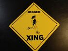 Women Jogger Jogger Running Large 16 inches point to Point Yellow Crossing Sign 