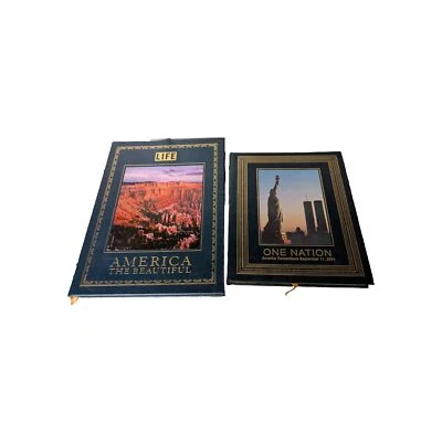2~Easton Press Time Life ONE NATION 9/11 & America The Beautiful Leather **NICE* - Image 1 of 4