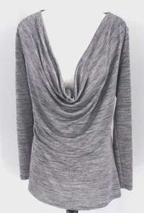 💝 WITCHERY Long Sleeve Silver Grey Cowl Neck Top XS - Picture 1 of 9