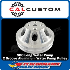 SB Chev Aluminium Water Pump Pulley 2 Groove LWP Long Water Pump SBC 327 350 - Picture 1 of 3