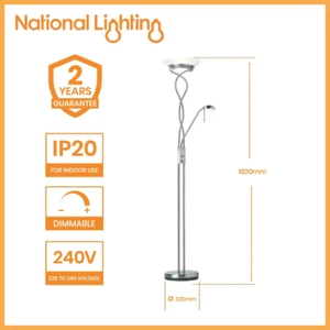 SOLEIL Floor Lamp Mother and Child Double Dimmer for Living Room 180cm - Picture 1 of 8
