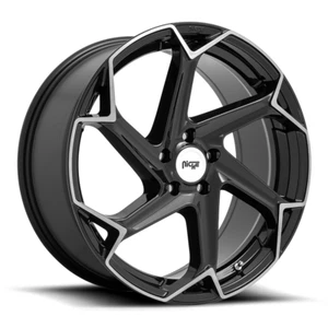 Niche 1PC M255 Flash 20x10.5 5x112 Gloss Black Brushed Wheel 20" 40mm Rim - Picture 1 of 12