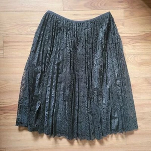 Talbots | Women Black Lace Skirt Size 4P Pleated Dark Romantic Whimsigoth Witchy - Picture 1 of 5