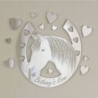 Horse Shoe Hearts Mirror Personalised Door Name Plaque Boy Girls Bed Room Sign