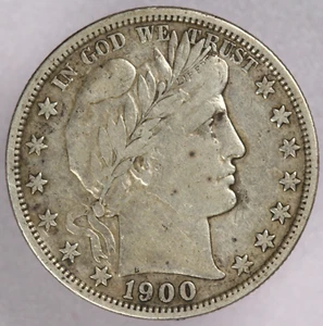 1900 Barber Silver Half Dollar 50C-VF - Picture 1 of 2