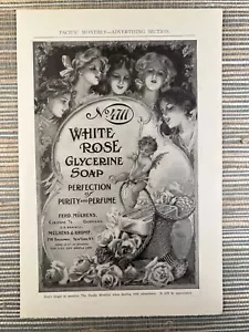 Weiße Rose Glycerinseife Cherub Ferd Mulhens New York 1909 Vintage Print Ad - Bild 1 von 1
