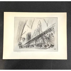 John Marin "Downtown New York" 1930s Art Print Treasury Collection Sketch Vtg - Picture 1 of 11