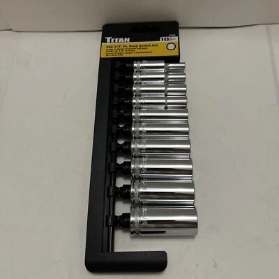 Titan 68600  10-Piece 3/8-Inch Drive 6-Point SAE  Deep Socket Set - Image 1 of 4