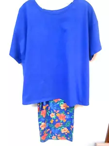 SONOMA-BLUE/MULTI-FLORAL-SHORT SLEEVE-ROUND NECK- LONG PAJAMAS-SIZE-2X- - Picture 1 of 3
