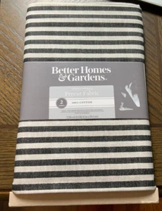 NEU Better Homes & Gardens 2 Yds vorgeschnittener Stoff 72"x45" klassische Streifen schwarz - Bild 1 von 2