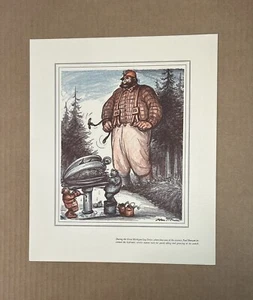 1950’s Paul Bunyan Print Series No 71 During the Great Michigan Log Drive - Bild 1 von 2