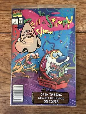 The Ren and Stimpy Show #1, Comic Book Poly Bagged NM Marvel - Image 1 of 4