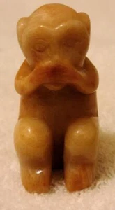 Beautiful Polished Hand-Carved Stone Monkey – “Speak No Evil” – VGC –GREAT PIECE - Picture 1 of 7